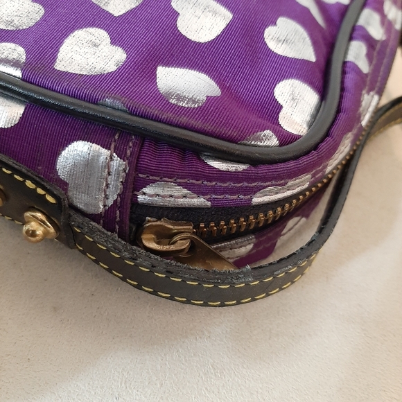 Dooney Bourke Purple Silver Hearts Bag - Picture 9 of 14